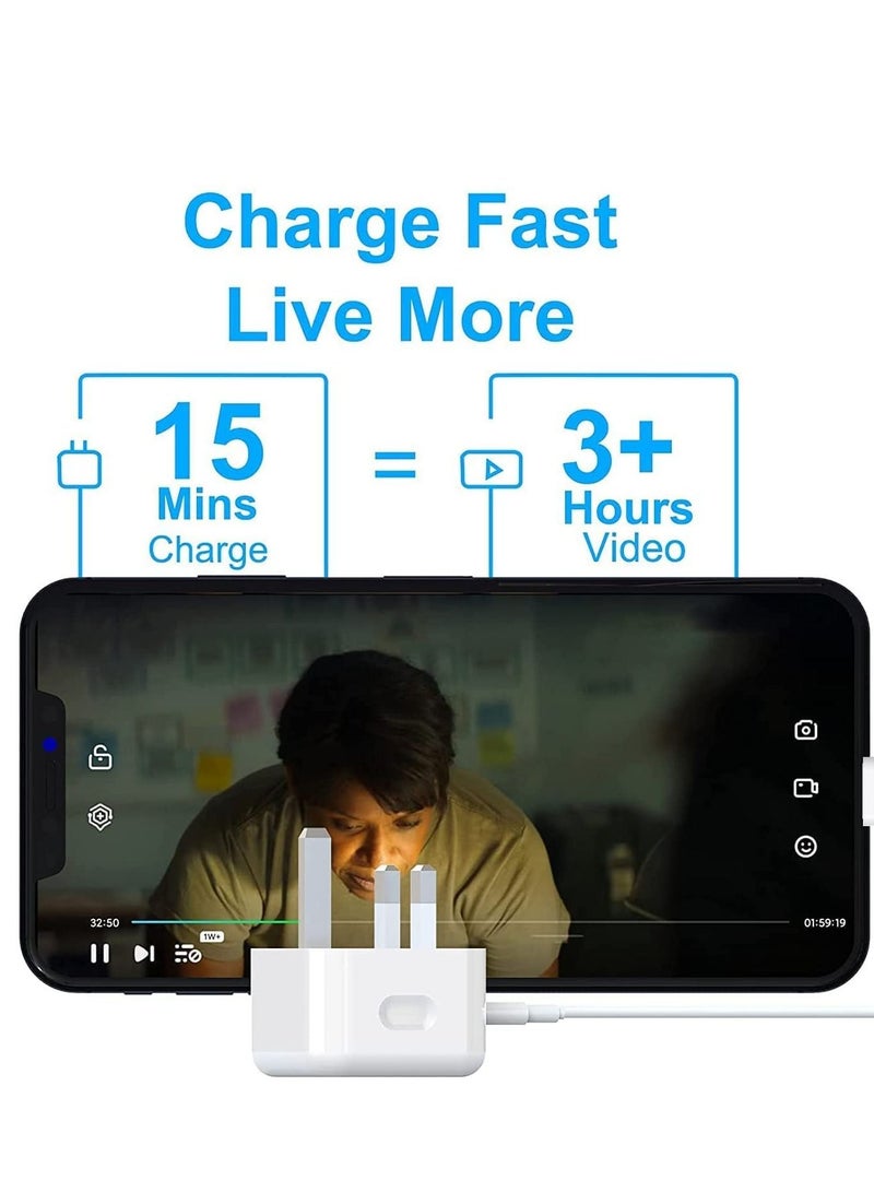 Ntech 20W USB Type-C Power Adapter Wall Charge and Lead Charging with Phone Fast Charger USB C Plug and Cable 1M - Image 4