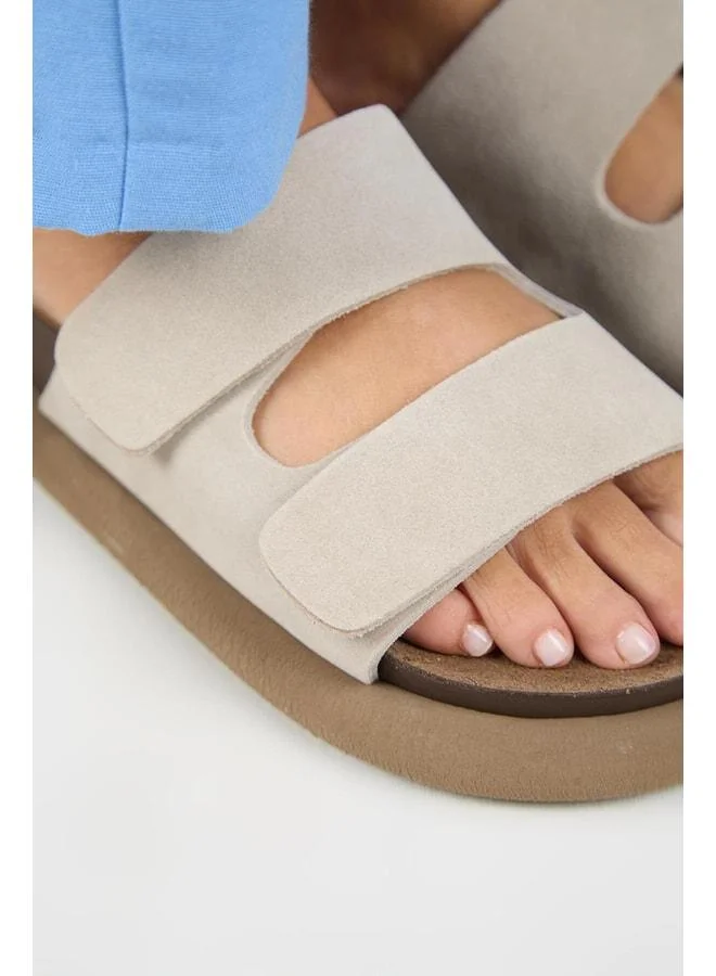 Manijero  Lillo Women's Genuine Leather Double strap Beige Slippers. for Women | Best Price UAE