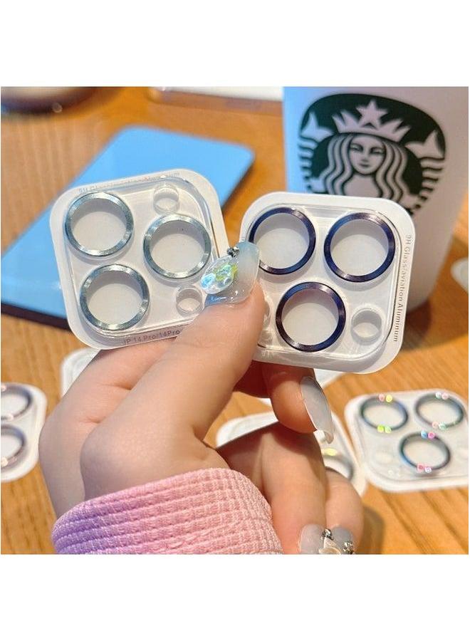 Built-in Integrated Cd Pattern Apple 15PROMAX Mobile Phone Lens Film Metal Ring Film-Color:Blue-Size:15/15plus - Image 3