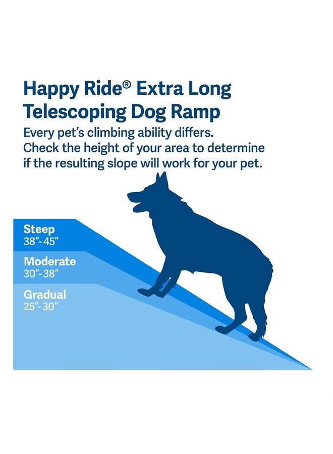 PetSafe Happy Ride Extra Long Telescoping Dog Ramp for Cars, Trucks, SUVs & Minivans - Extends 47 to 87 Inches - Portable Pet Ramp for Large Dogs - Aluminum Frame Weighs 18 lb, Supports up to 300 lb - Image 3