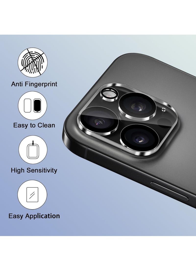 ELTRAZONE Camera Protection for iPhone 16 Pro/Pro Max – 2-Pack Tempered Glass Lens Protector, HD Clear, 9H Hardness, Full Coverage Camera Protective Film - Image 3