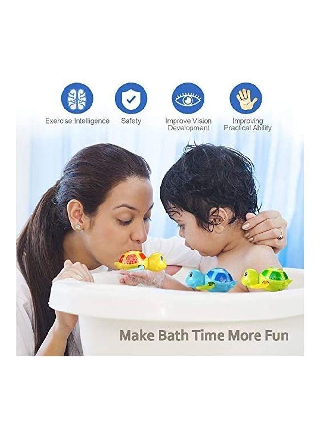 3-Piece Baby Bathtub Set with Wind-Up Turtle Toy for Newborns and Toddlers – BPA-Free Soft Silicone Bath Toys for Safe Infant Bath Time - Image 3