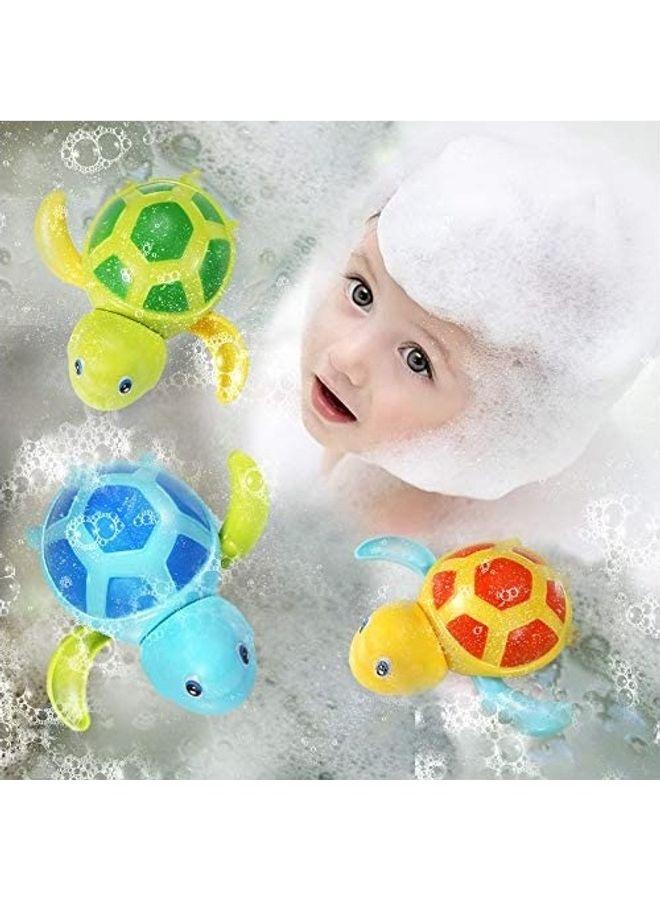 3-Piece Baby Bathtub Set with Wind-Up Turtle Toy for Newborns and Toddlers – BPA-Free Soft Silicone Bath Toys for Safe Infant Bath Time - Image 2