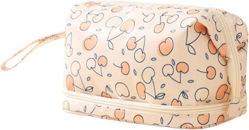 Double Layer Makeup Bag for Women Portable Travel Cosmetic Pouches Storage Organized Toiletry Bags with Bear Designs - Image 4