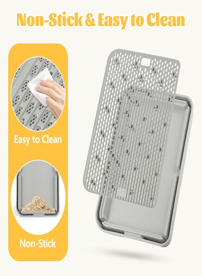 Bartuke Litter Box Step, Cat Step/Ramp/Catcher with Filter Function, Easy to Clean, Ideal for Kitten & Elderly Cats (Light Grey) - Image 4