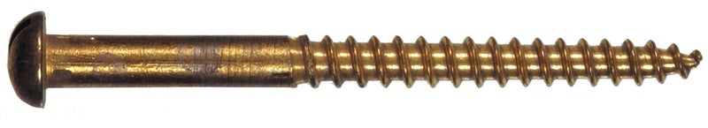 Hillman The Hillman Group 1838 6 x 34 Brass Round Head Slotted Wood Screw 40Pack