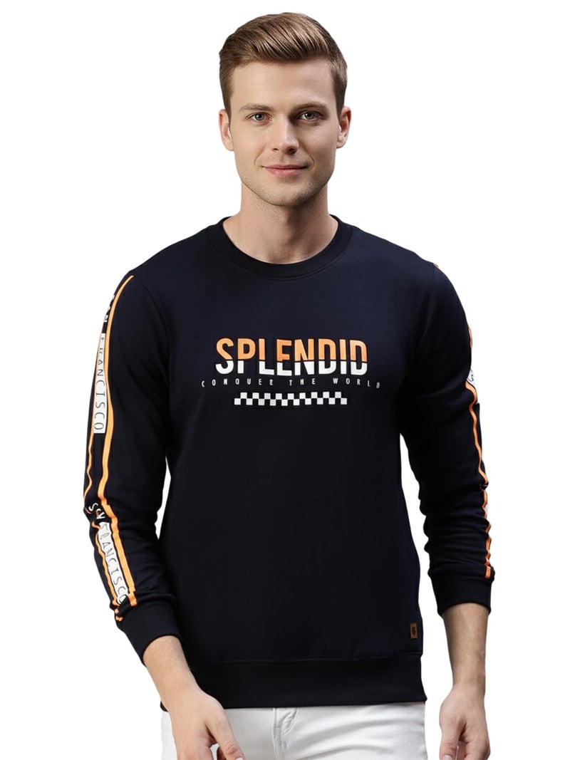 ONN Men's Super Soft Cotton Modern Fit Round Neck Sweatshirt 9002_NB_S_1PC Navy - Image 1