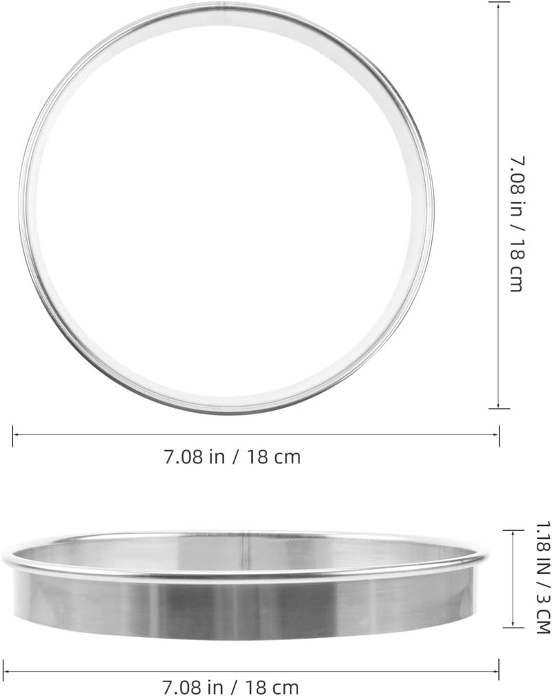 comfrt 7 Inch Stainless pastry rings round biscuit cutter Stainless Steel Cake Ring Steel Tart Ring - Image 4