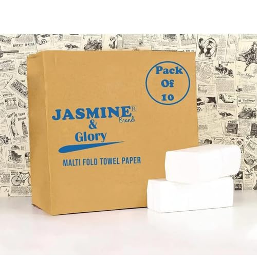JASMINE & GLORY Multifold Paper Hand Towels (M Fold), 10 Packs (1,500 Sheets Total, 150 Pulls/Pack) | Absorbent, Hygienic & Bulk Hand Towels for Home, Office & Commercial Use - Image 1
