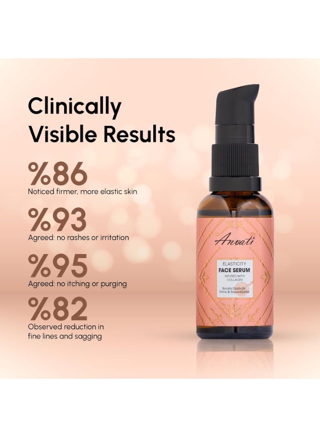 Anvati Collagen Elasticity Face Serum – Skin Firming, Tightening & Rejuvenating Formula | Boosts Elasticity, Reduces Fine Lines & Enhances Smooth, Youthful Skin – Hydrating Anti-Aging Serum - Image 3
