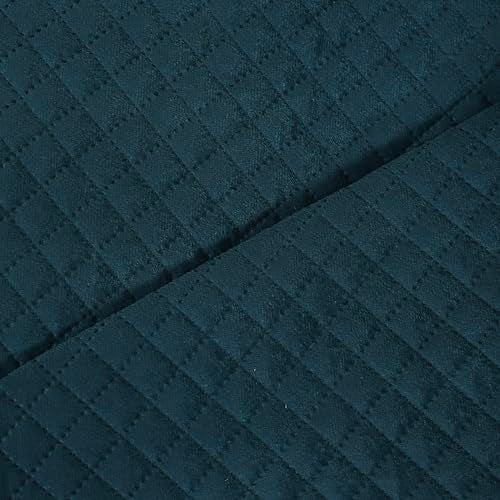 STITCHNEST 3 Seater Quilted Velvet Sofa Cover with Tassels | Elegant Castleton Green Sofa Protector for Living Room | Soft, Washable | Perfect for Enhancing Living Room Interiors | Pack of 5 - Image 4