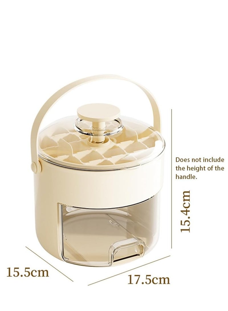 Golden Ice Cube Tray with Lid and Bin,Ice Cube Maker,Round Plastic Ice Bucket for Freezer with Box Container,40 Ice Cube Molds,Stackable,Easy-Release,Ice Chilling Container for Coffee Tea Juice  - Image 2