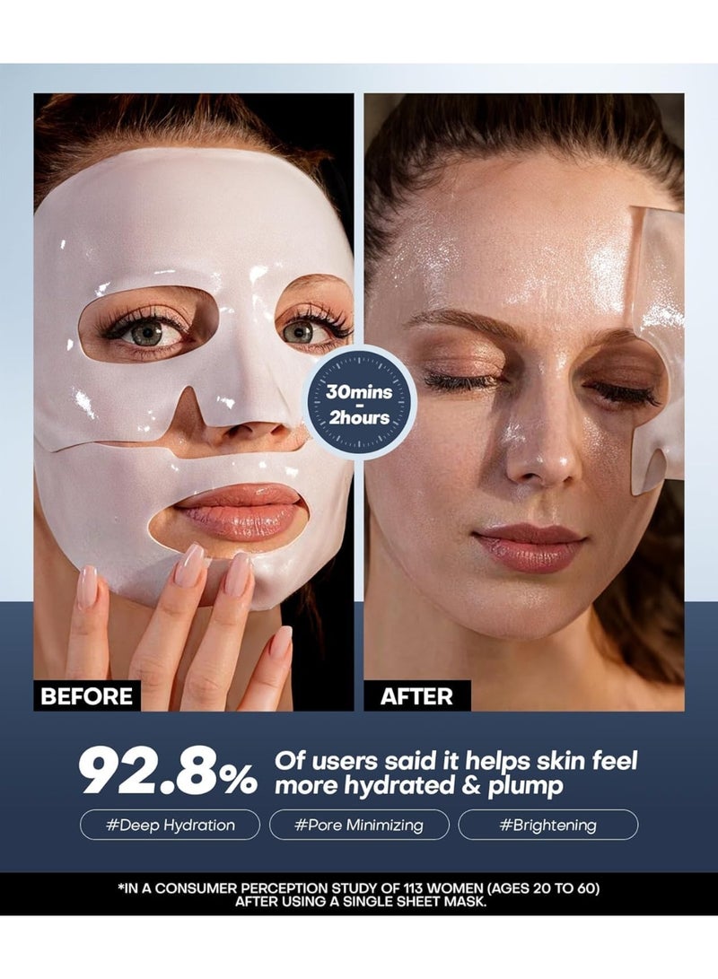 Auroma Super Bio-Collagen Real Deep Mask, Overnight Mask, Bio Collagen Mask Overnight, for Pore Minimizing, Elasticity, firming (5 Count) - Image 2