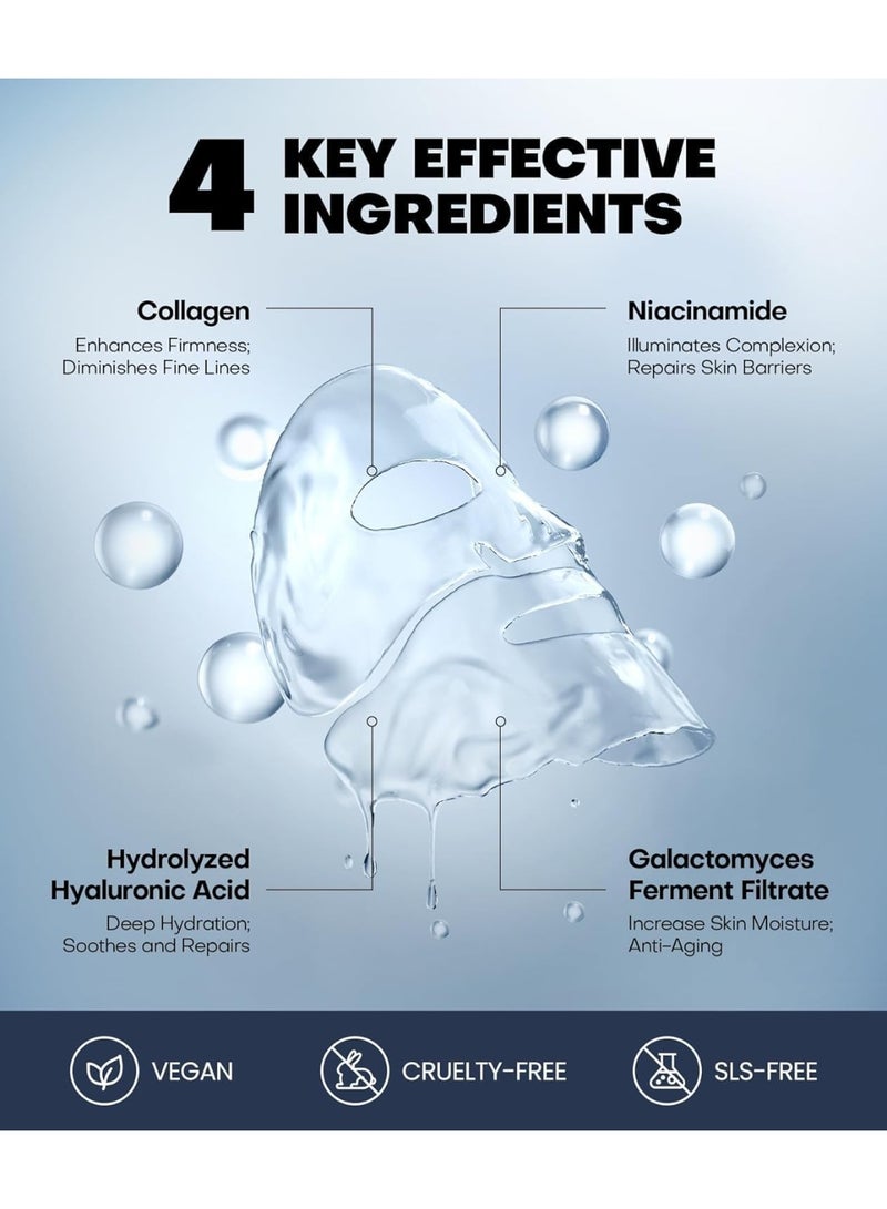 Auroma Super Bio-Collagen Real Deep Mask, Overnight Mask, Bio Collagen Mask Overnight, for Pore Minimizing, Elasticity, firming (5 Count) - Image 5