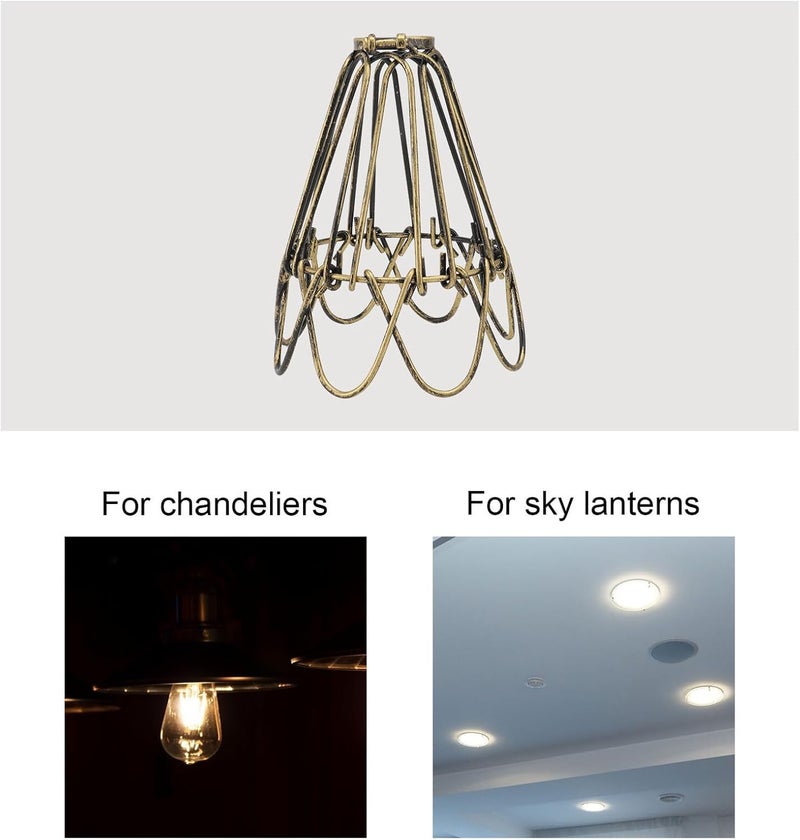 WOONEKY Retro Petal Balcony Lampshade Decorative Lamp-chimney for Chandelier Ceiling Light Adornment Creative Vintage Style for Home Restaurant Dorm Hotel Decor - Image 4