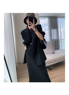 Black suit + skirt suit