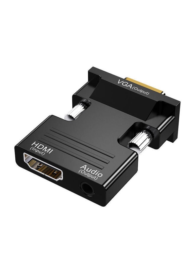 محول Yu Shuo Hdmi إلى Vga للكمبيوتر المحمول وجهاز عرض تلفزيوني Hdmi إلى Vga كابل اتصال خط اللون: X22HDMI أنثى VGA ذكر مع خط صوت I-head أسود - Image 2
