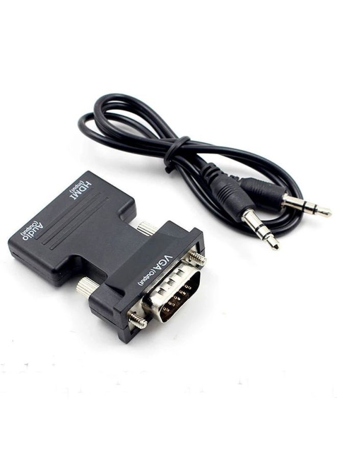 محول Yu Shuo Hdmi إلى Vga للكمبيوتر المحمول وجهاز عرض تلفزيوني Hdmi إلى Vga كابل اتصال خط اللون: X22HDMI أنثى VGA ذكر مع خط صوت I-head أسود - Image 5
