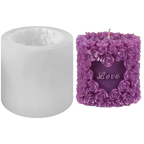 NINEXY 3D Rose Silicone Candle Molds Soap Molds Lovely Wedding Candle Molds Fondant Cake Moulds for Birthday Valentine's Day Wedding - Image 1