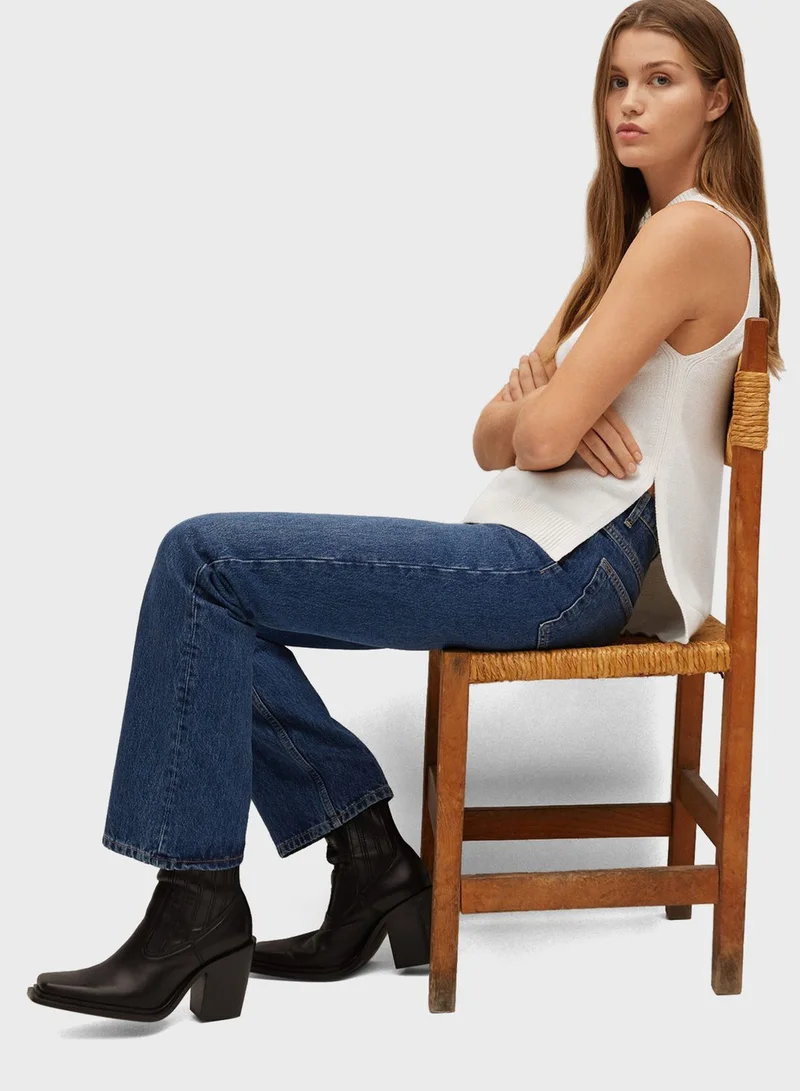 MANGO Round Neck Top