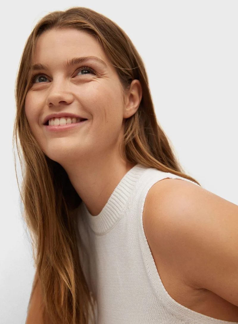 MANGO Round Neck Top