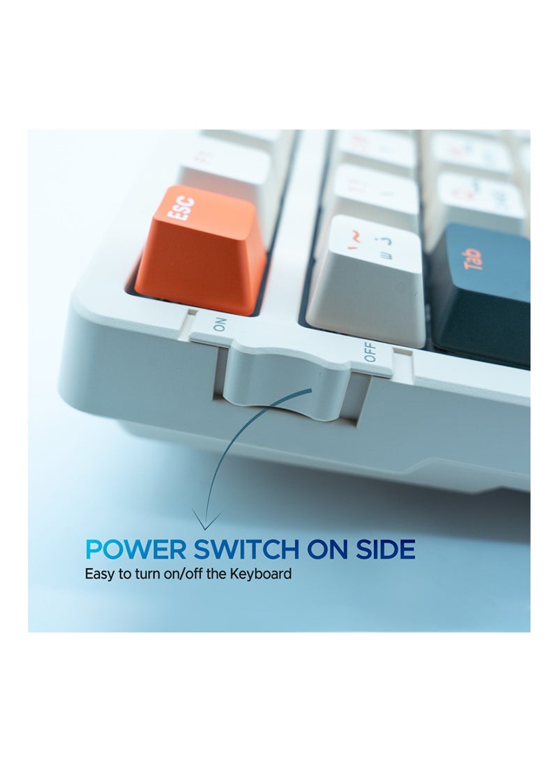 أريزون لوحة مفاتيح ميكانيكية لاسلكية قابلة للتبديل السريع من أريزون BK-035 بتردد 2.4 جيجا هرتز - تخطيط إنجليزي/عربي - Image 2