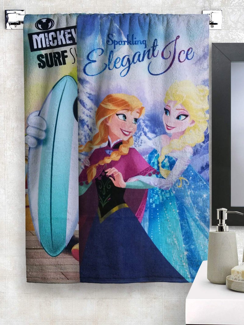 Athom Trendz Athom Living Cotton Disney Kids Bath Towel Pack of 2 Multicolor - Image 1