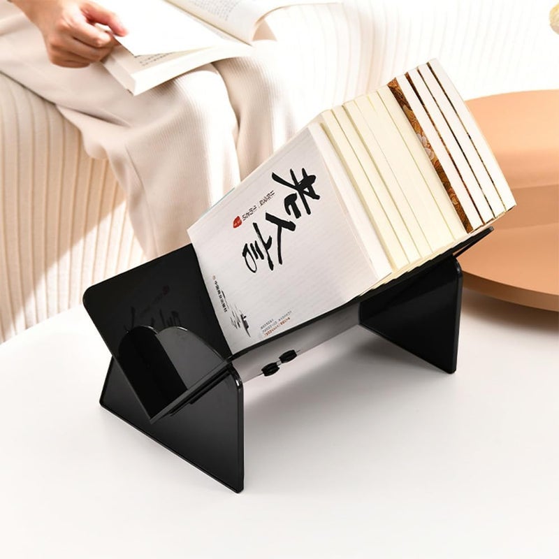 TPGP Axroad Mall Desktop Bookshelf - Tilted Bookcase for Home Office and School (Black) - Image 5