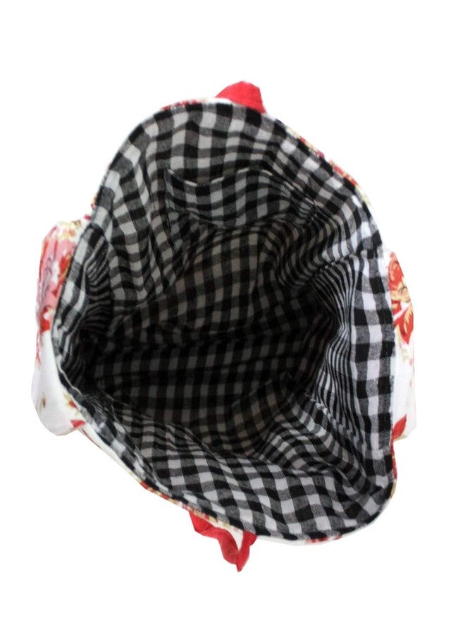 Dekor World Cotton Multi Floral Red Printed Jhola Bag (Pack of 1 Piece) - Image 3