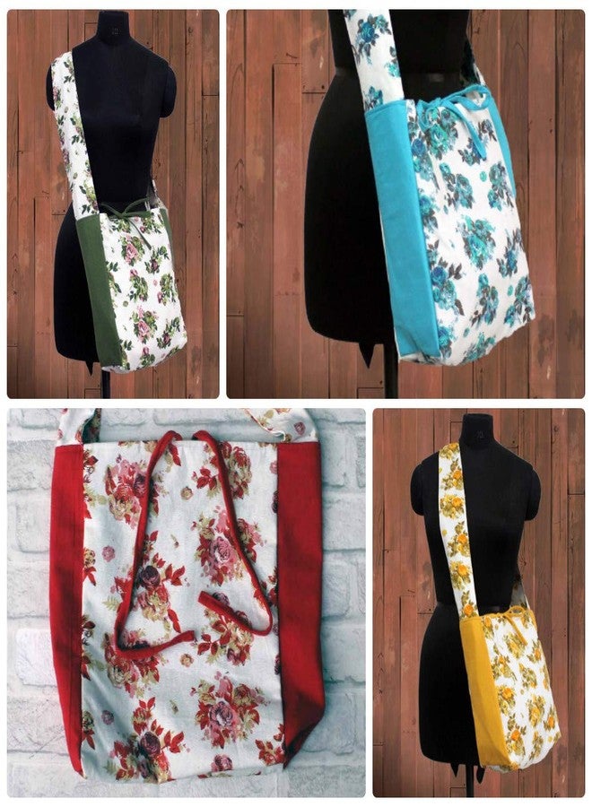 Dekor World Cotton Multi Floral Red Printed Jhola Bag (Pack of 1 Piece) - Image 5