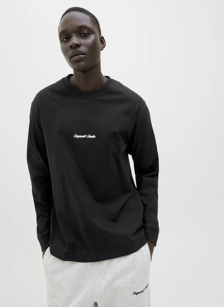 JACK & JONES Graphic Print Full Sleeve Regular Fit T-Shirt