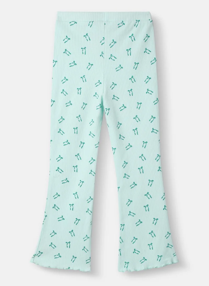 Nautinati BLUE Nautinati Girls' Blue Derby Rib Set With All-over Print | Cotton | Age 2–10 Years for Women | Best Price UAE