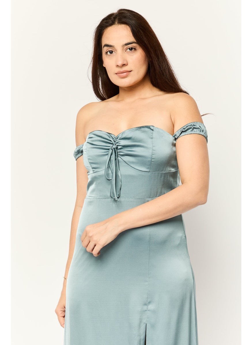 Lulus Women Plain Wedding Guess Maxi Dress, Aegean Teal  - Image 2