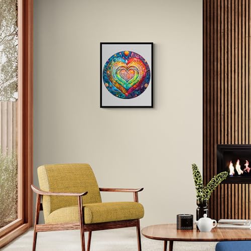 Jigfoxy Wooden Puzzles for Adults Mandala Heart Wood Puzzles Adult Unique AnimalShaped Wooden Jigsaw Puzzles for Adults Valentines Day Gifts for Family and Friends M114 114in200pcs - Image 5