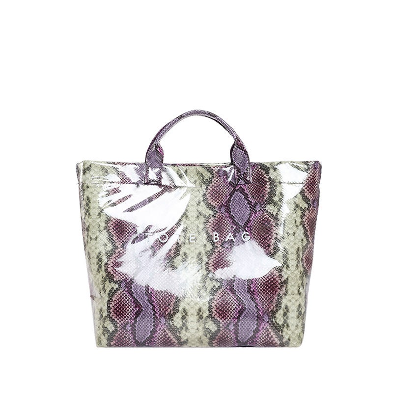 Large-Capacity Python Pattern Commuter Lazy Style Bag 2025 Fashion Portable Large-Capacity Single Shoulder Mommy - Image 1