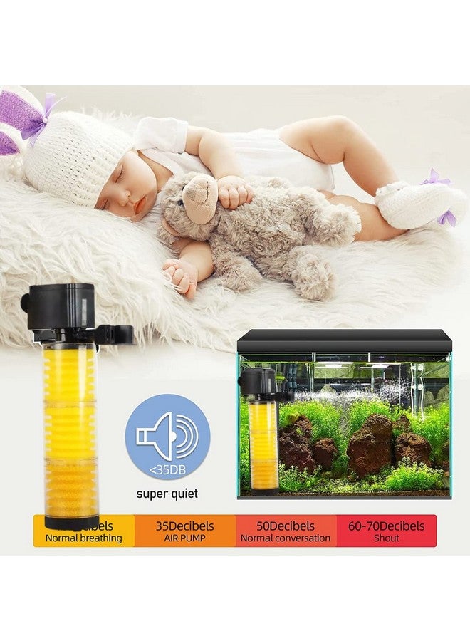 VAYINATO فلتر حوض السمك VAYINATO® BL-8400F، يصل إلى 3.5 قدم - فلتر طاقة غاطس لحوض السمك 25 واط - 3 في 1 ترشيح، أكسجة وتدفق المياه 3 طبقات من Petzlifeworld - Image 3