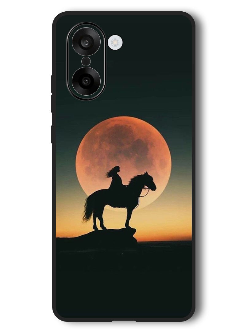 Theodor Case Compatible with OnePlus Nord CE 5 6.77 Inch Protection Shockproof Bumper Cover Majestic Horse Sunset - Image 1