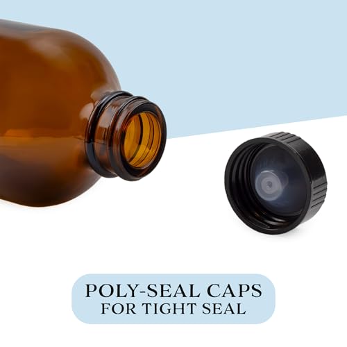 Cornucopia Brands Cornucopia 8-Ounce Amber Glass Bottles with Polycone Caps, 6-Pack - Image 5