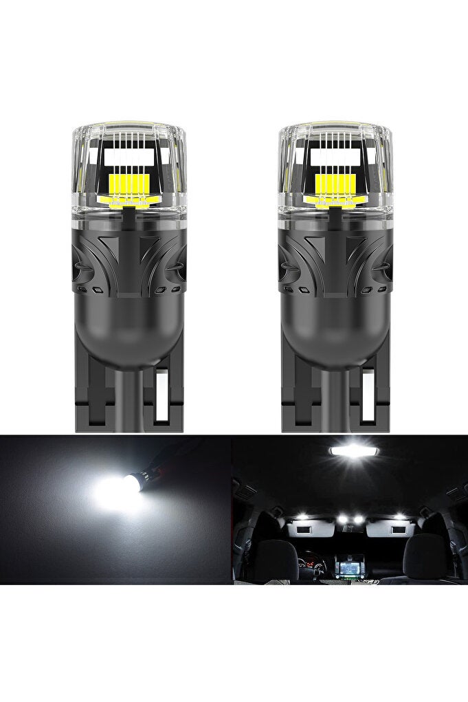 ريحني T10 بيضاء 2 قطعة، Canbus T10 LED W5W LED بدون خطأ، داخل السيارة أضواء صندوق السيارة رخصة علامة جانبية Pl - Image 2