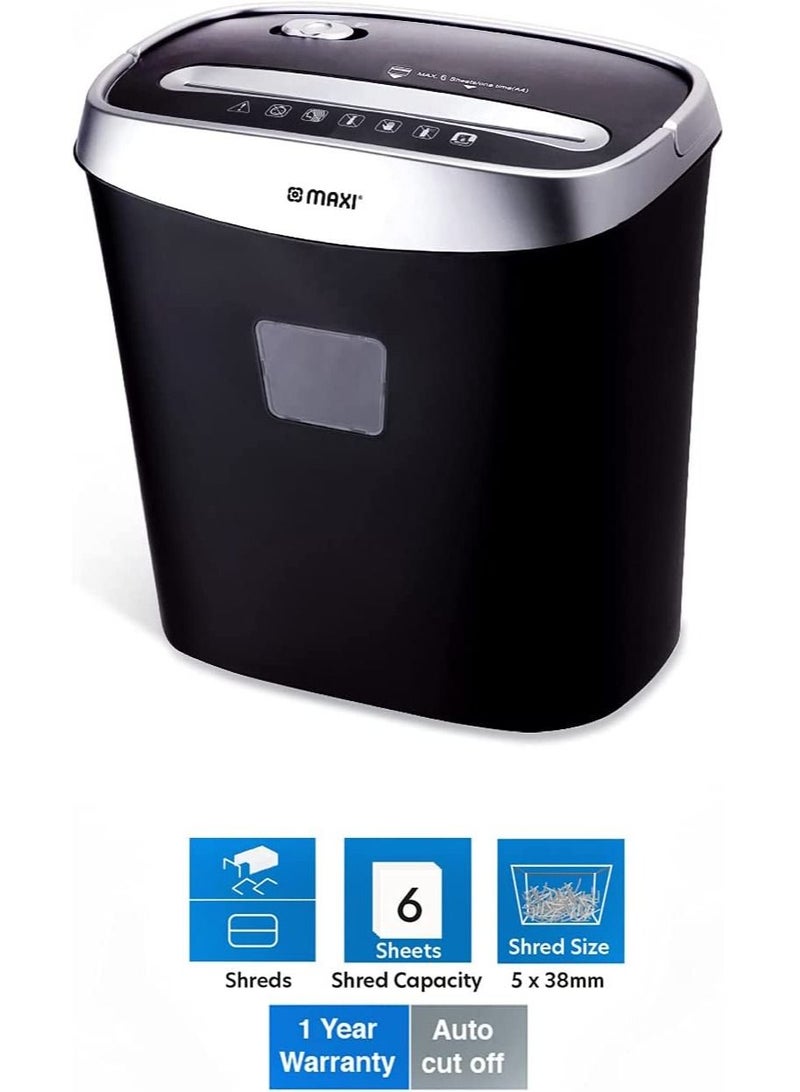 ماكسي ماكينة تمزيق الورق ماكسي كروس كات DM-060C ، 6 ورقات ، أسود - Image 3