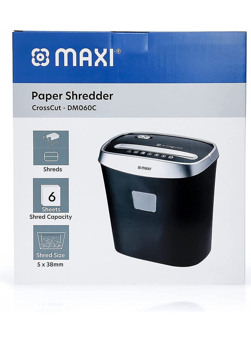 ماكسي ماكينة تمزيق الورق ماكسي كروس كات DM-060C ، 6 ورقات ، أسود - Image 1