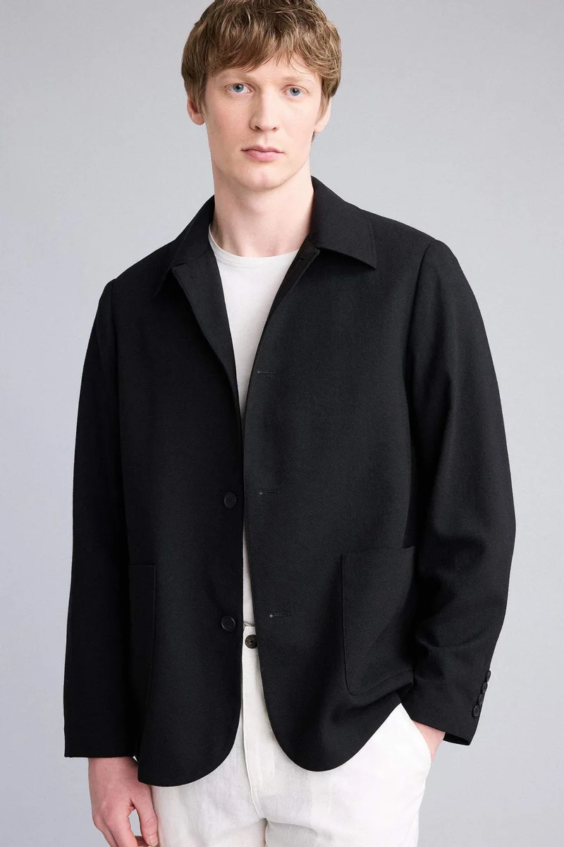 Defacto  Regular Fit Polo Collar Half Lining Blazer for Men | Best Price UAE