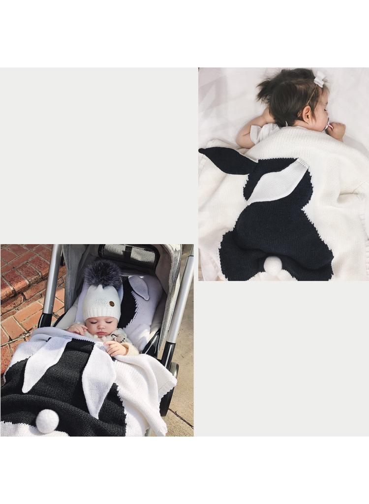 Y&D Three dimensional Rabbit Ears Blanket Children's Knitted Baby Cover Blanket  - Image 2