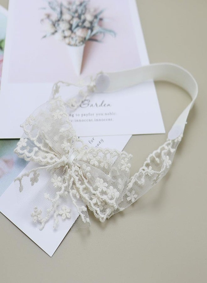 Rannyrena Lace Flower Bow-knot Baby Girls Headband Birthday Infant Wrap Elastic Baby Turban Hairband for Newborn Infant Toddler Kids (Style 9) - Image 5