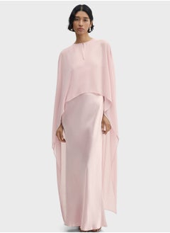 Cape Sleeve Mesh Dress