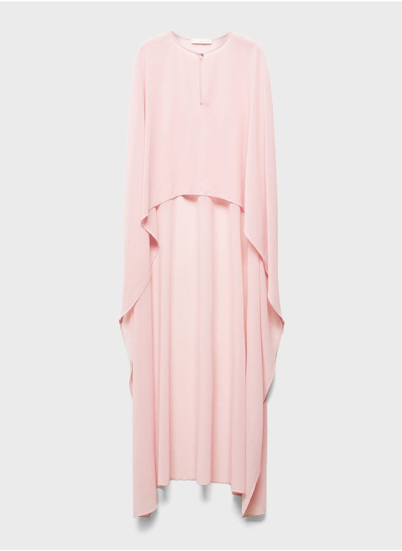 MANGO - Cape Sleeve Mesh Dress - Image 1