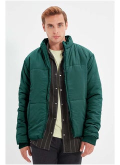 trendyol Dark Green Regular Fit Pocket Wind and Water Resistant Puffer Jacket TMNAW22MO0091  - Image 1