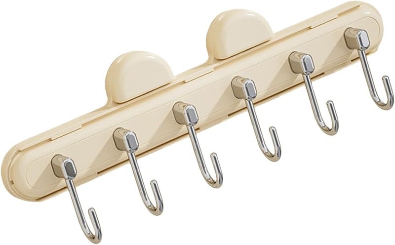 Creamy Yellow Retractable Hangers with Strong Suction Cup Hooks for Bathroom Kitchen Sturdy U Shape Design - Image 1