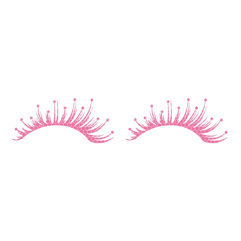 Generic 2 PCS Car Headlight Eyelash Stickers,Waterproof Auto Body Sticker,Cute Fake Eyelashes Bumper Window Decal,Universal Vehicle Exterior Decoration Accessories for Car SUV Truck (Pink,High Reflective)  - Image 1