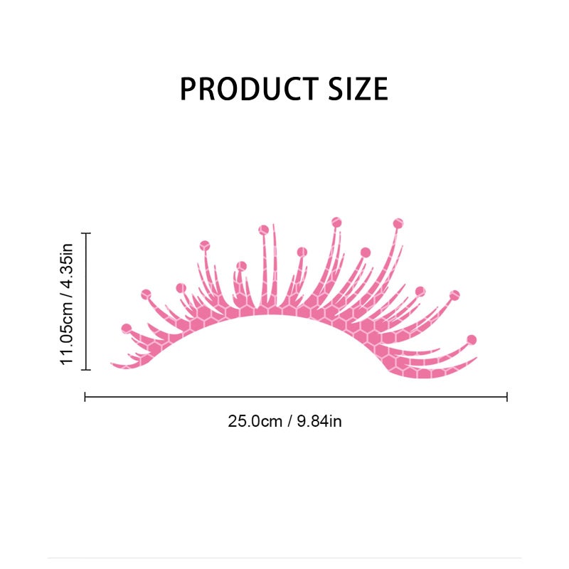 Generic 2 PCS Car Headlight Eyelash Stickers,Waterproof Auto Body Sticker,Cute Fake Eyelashes Bumper Window Decal,Universal Vehicle Exterior Decoration Accessories for Car SUV Truck (Pink,High Reflective)  - Image 2